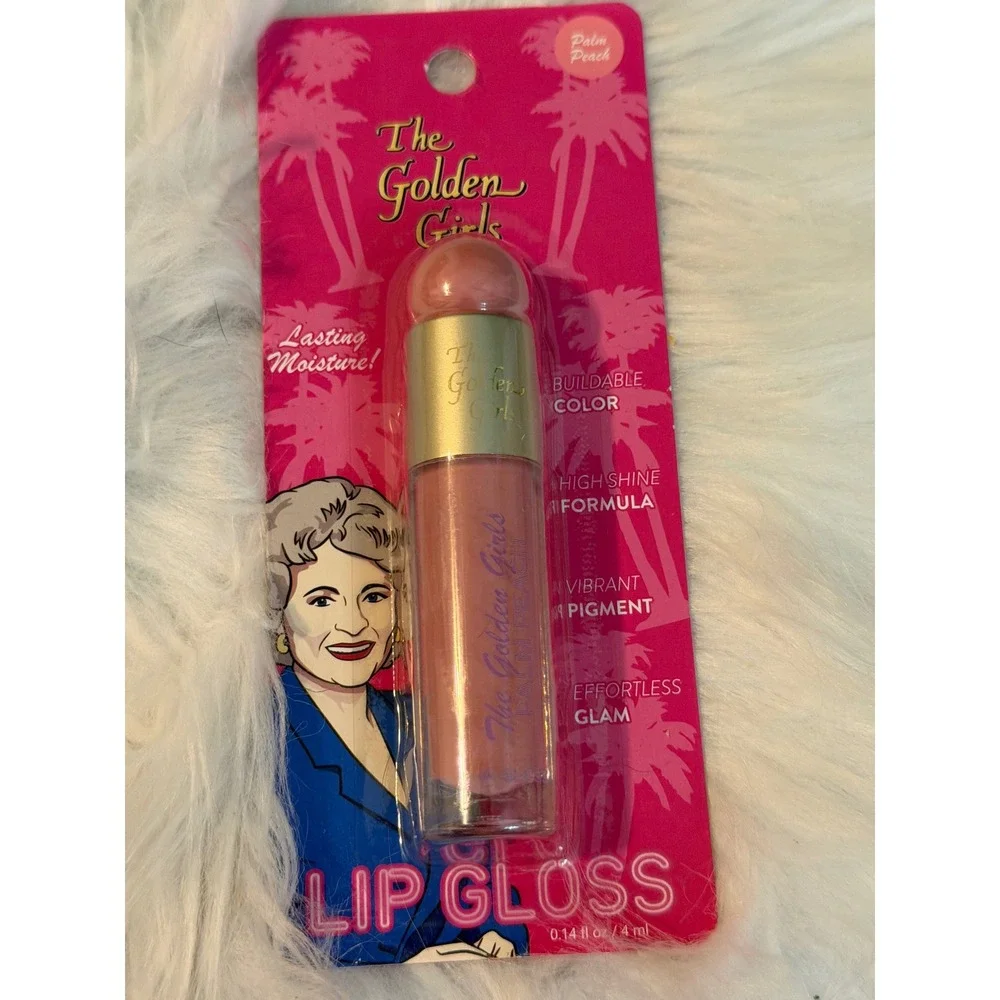 The Golden Girls Lip Gloss Palm Peach High Shine Rose Nylund 0.14oz New
